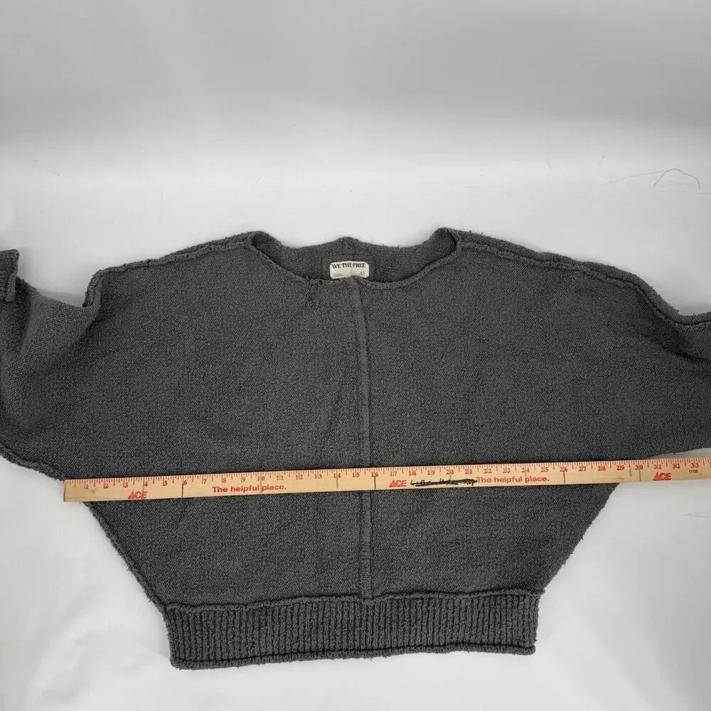 We The Free Free People Drifting Pullover Sweatshirt Oversized Comfy Gray Sz XS - Picture 5 of 10